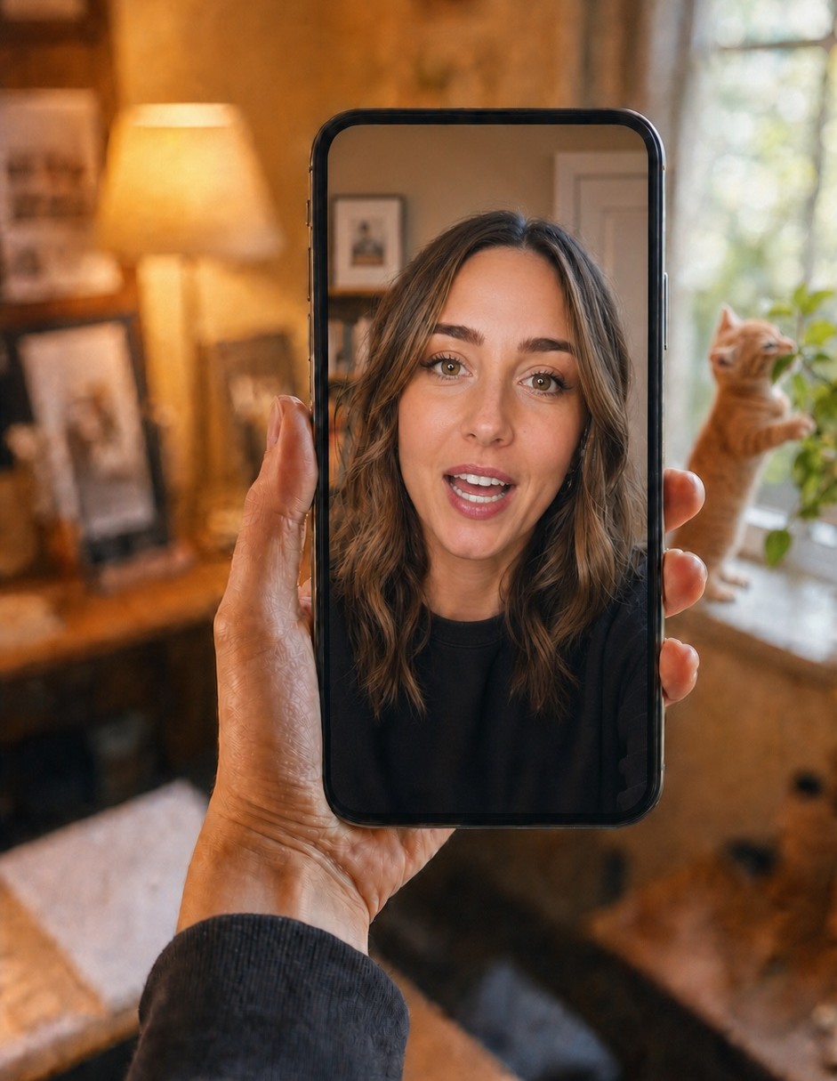Film the take with the prompter on the lens